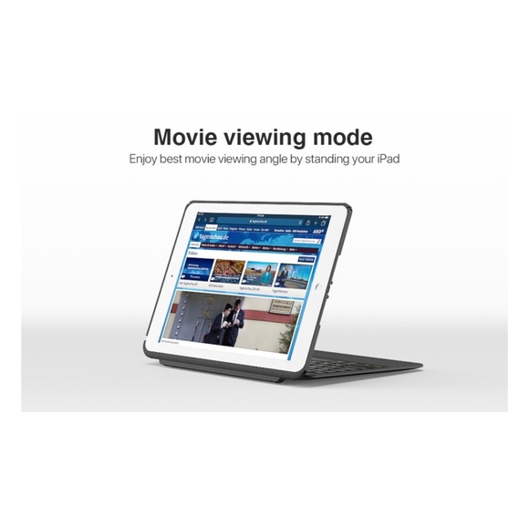 Bluetooth iPad black keyboard case with shortcut keys - Picture 4 of 14